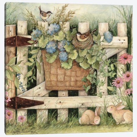 Bunny Gate Canvas Print #SWG40} by Susan Winget Canvas Art