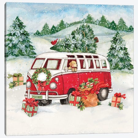 Christmas Van Canvas Print #SWG53} by Susan Winget Canvas Art Print