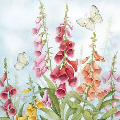 Colorful Fox Gloves No Text by Susan Winget framed wall art