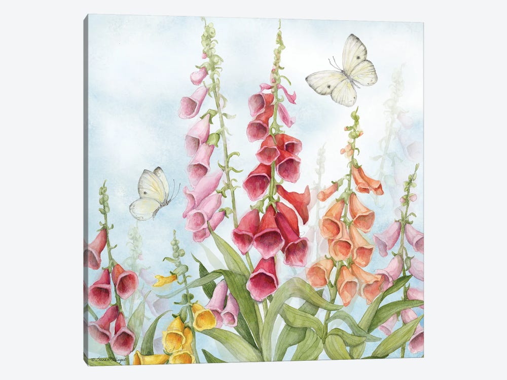 Colorful Fox Gloves No Text by Susan Winget 1-piece Canvas Art