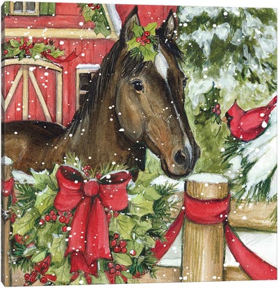 Dark Horse Canvas Art Print - Farmhouse Christmas Décor