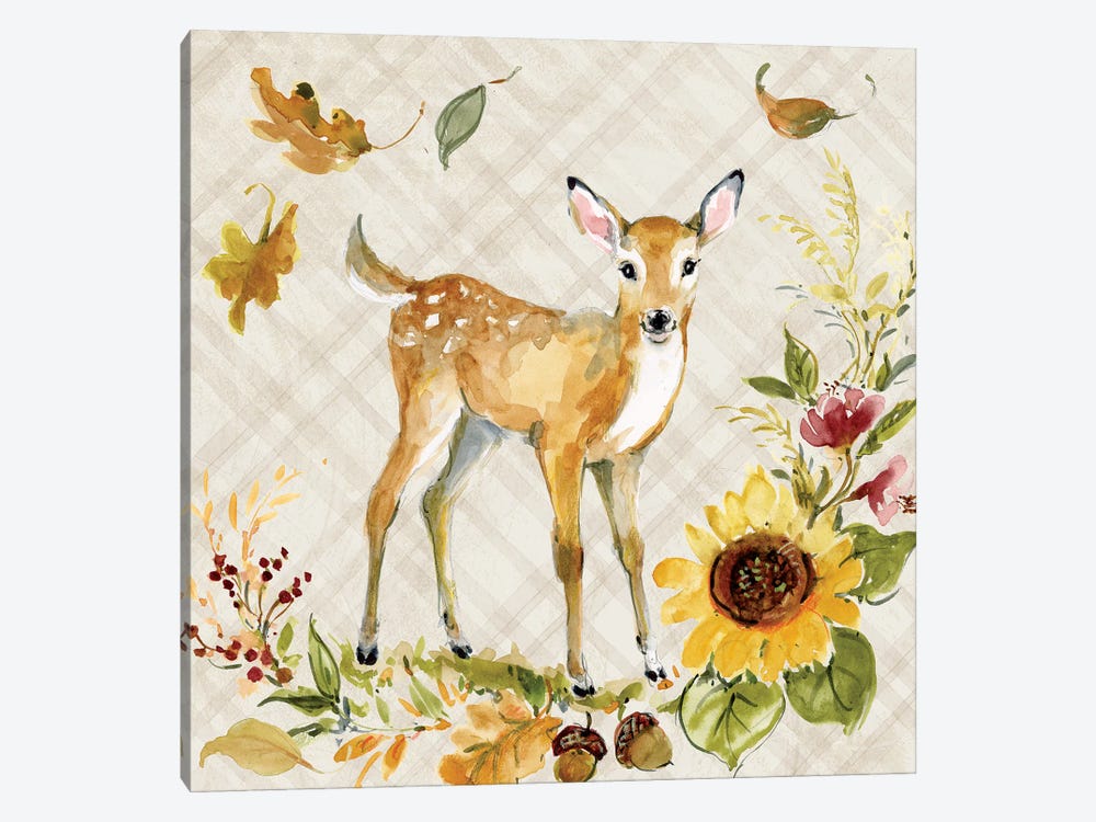 Deer And Sunflower by Susan Winget 1-piece Canvas Wall Art