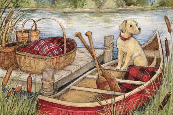 Labrador Retrievers: Dog Canoe by Susan Winget
