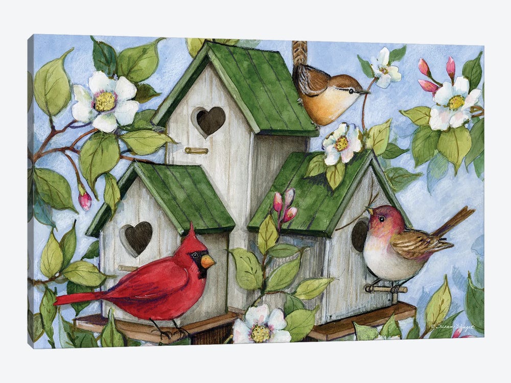 Dog Wood Bird Houses by Susan Winget 1-piece Art Print