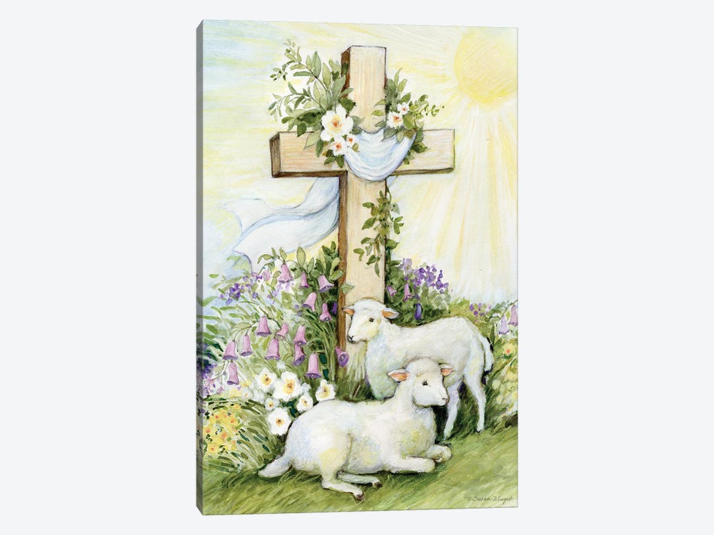 Easter CrossLamb-Vertical by Susan Winget 1-piece Canvas Print