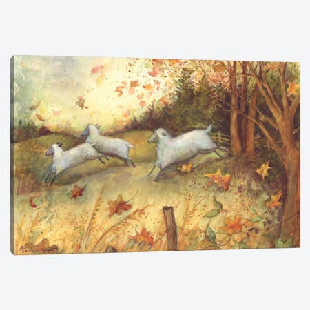 Fall Sheep Canvas Print #SWG79} by Susan Winget Canvas Art Print
