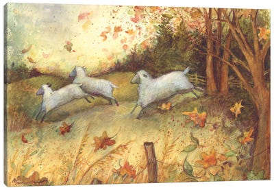 Fall Sheep Canvas Art Print - Sheep Art
