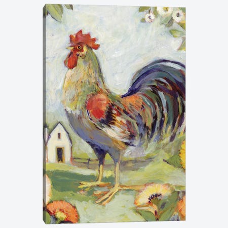 Farm House Rooster Canvas Print #SWG81} by Susan Winget Canvas Wall Art