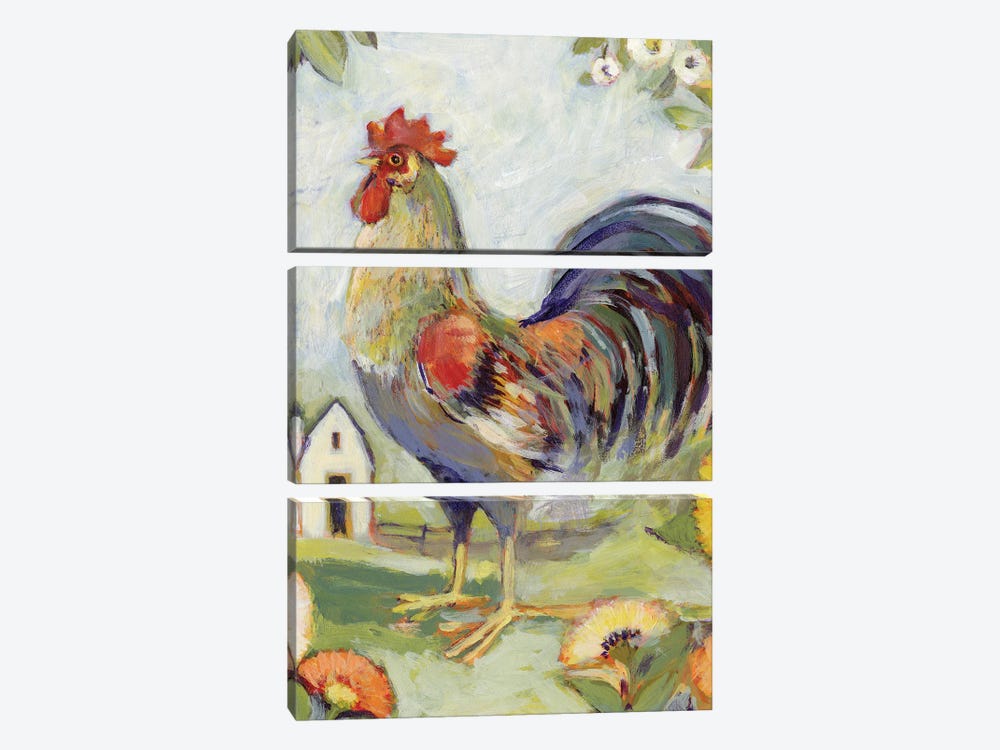Farm House Rooster by Susan Winget 3-piece Canvas Wall Art
