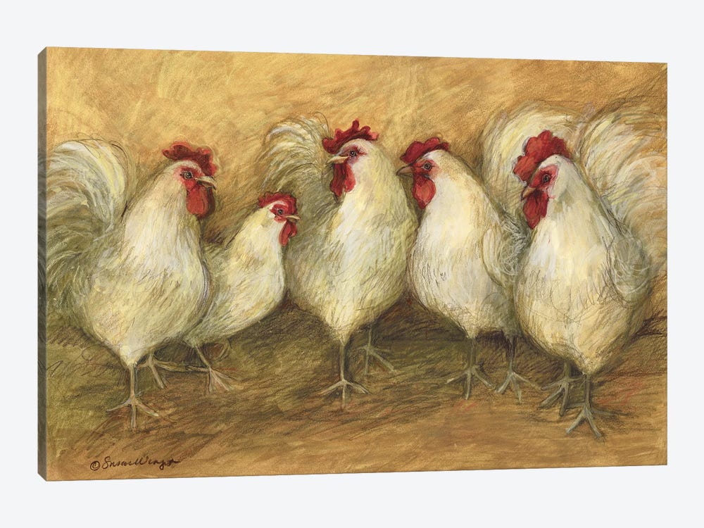 Five Roosters by Susan Winget 1-piece Canvas Art