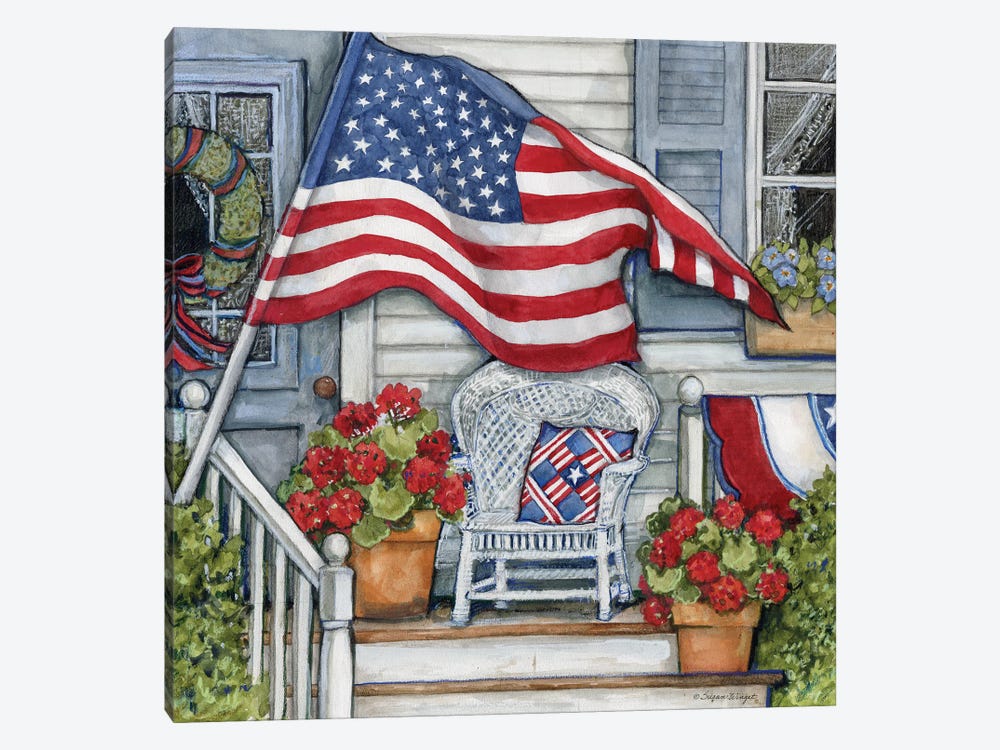 Flag Front Porch by Susan Winget 1-piece Art Print