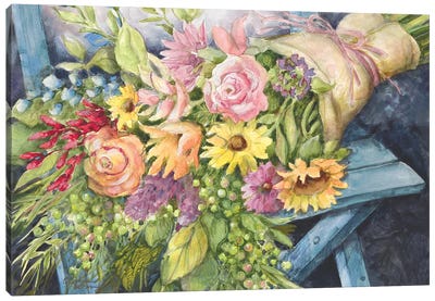 Flower Chair Canvas Art Print - Gardening Art