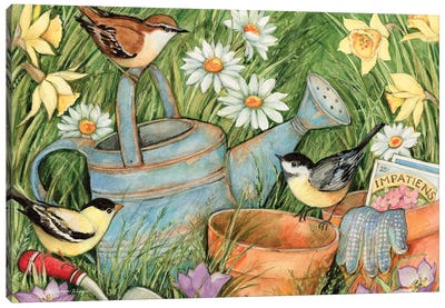 Flower Garden Pots Canvas Art Print - Susan Winget