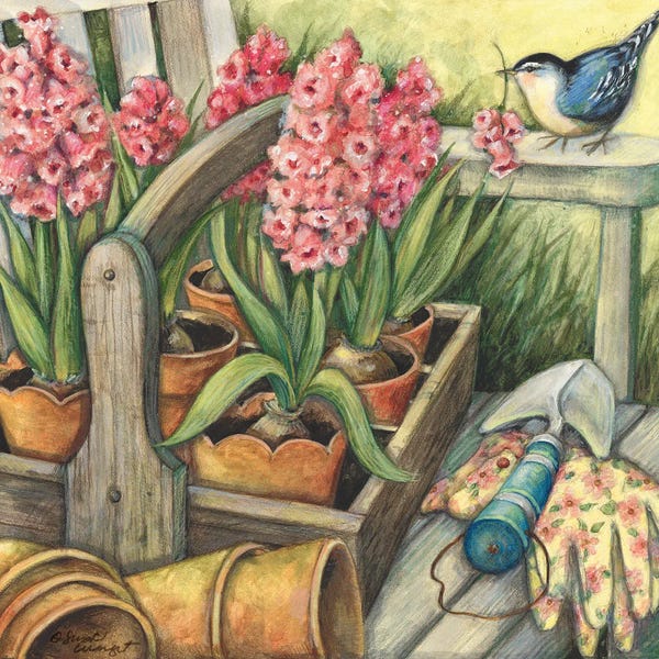Susan Winget: Flowers In A Chair by Susan Winget