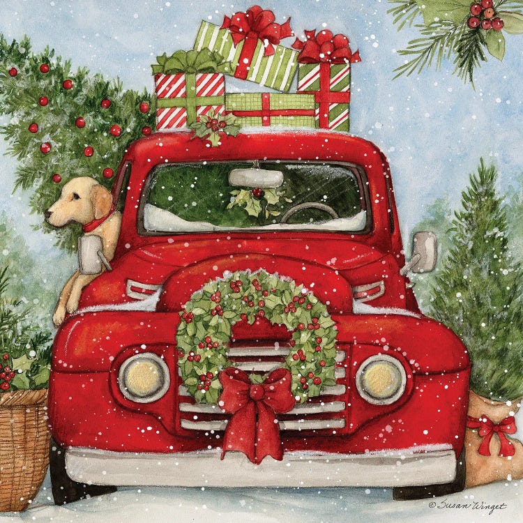 Front Of Red Truck by Susan Winget wall art