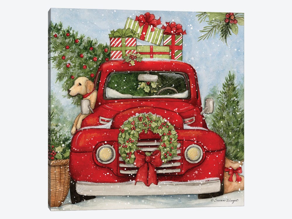 Front Of Red Truck by Susan Winget 1-piece Canvas Art Print