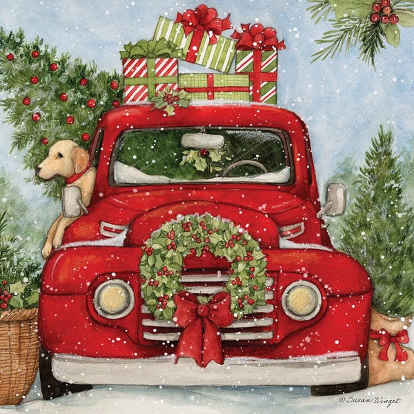 Trucks: Front Of Red Truck by Susan Winget