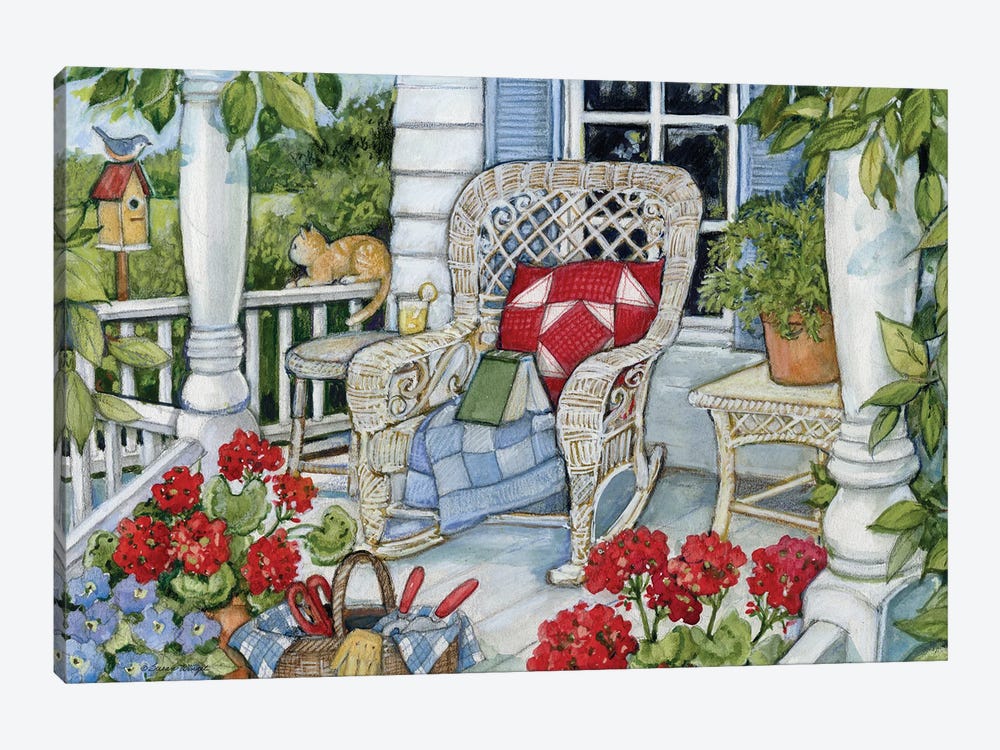 Front Porch With White Rocker by Susan Winget 1-piece Canvas Wall Art