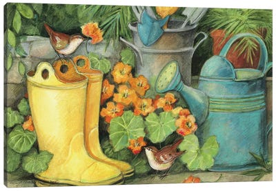 Garden Boots Canvas Art Print - Susan Winget