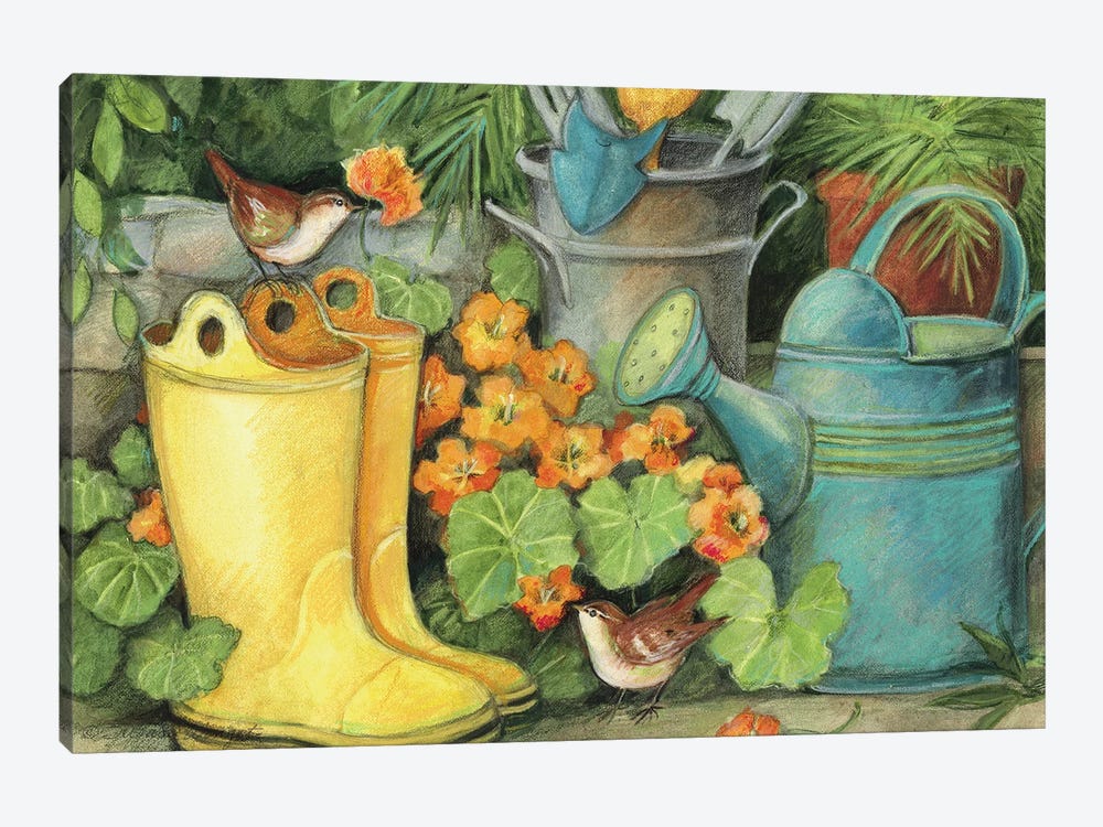 Garden Boots by Susan Winget 1-piece Art Print