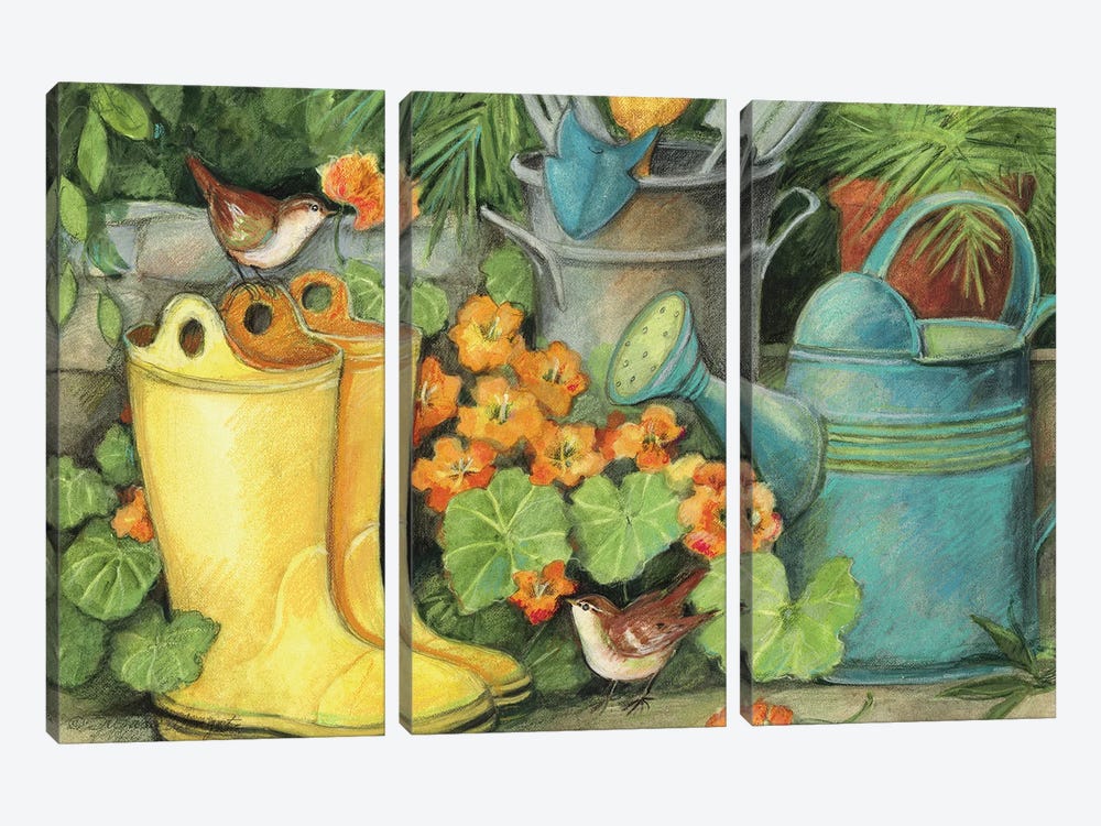 Garden Boots by Susan Winget 3-piece Art Print