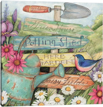 Garden Signs Canvas Art Print - Susan Winget