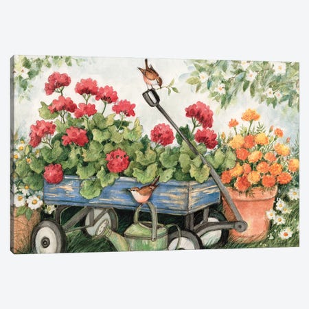 Garden Wagon Canvas Print #SWG99} by Susan Winget Art Print