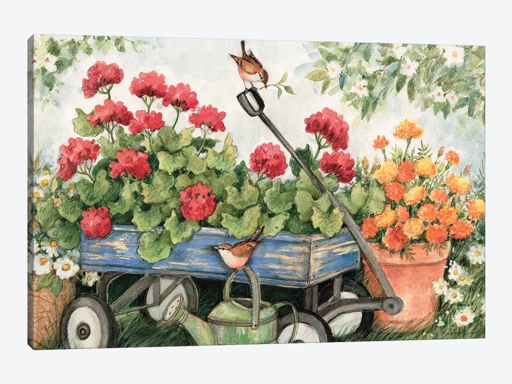 Garden Wagon by Susan Winget 1-piece Canvas Art Print