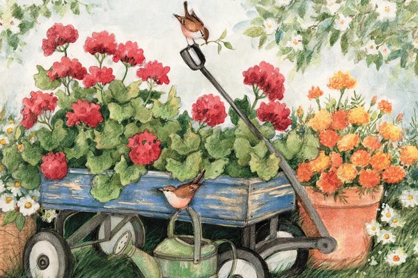 Geraniums: Garden Wagon by Susan Winget