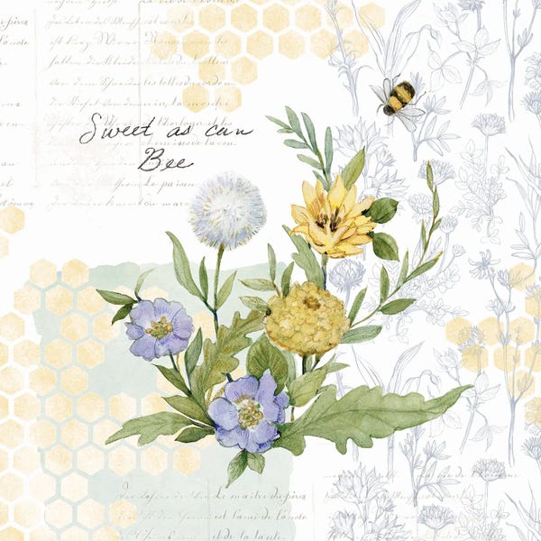 Susan Winget: Bee Florals I by Susan Winget