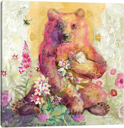 Rose The Bear Canvas Art Print - Evelia Designs