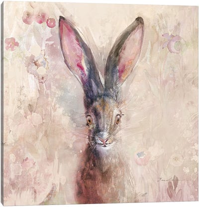 Hare On The Prairie Canvas Art Print - Evelia Designs