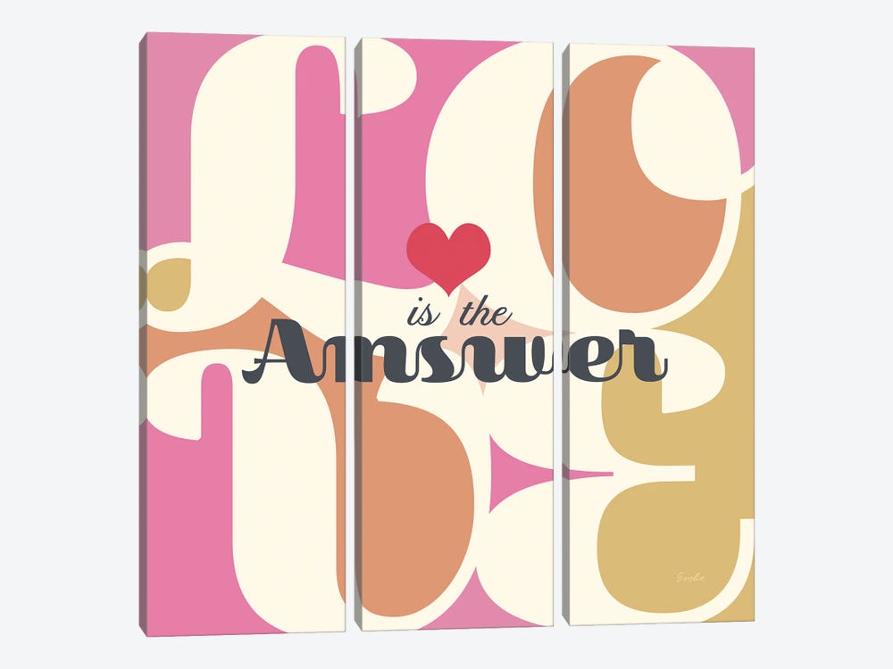 Love Is The Answer by Evelia Designs 3-piece Canvas Print