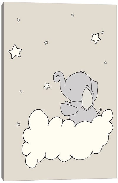 Elephant Star Cloud Canvas Art Print - Sweet Melody Designs