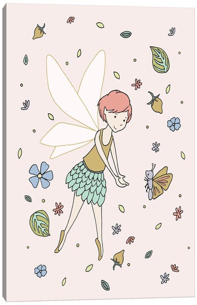 Fairy And Butterfly Canvas Art Print - Sweet Melody Designs