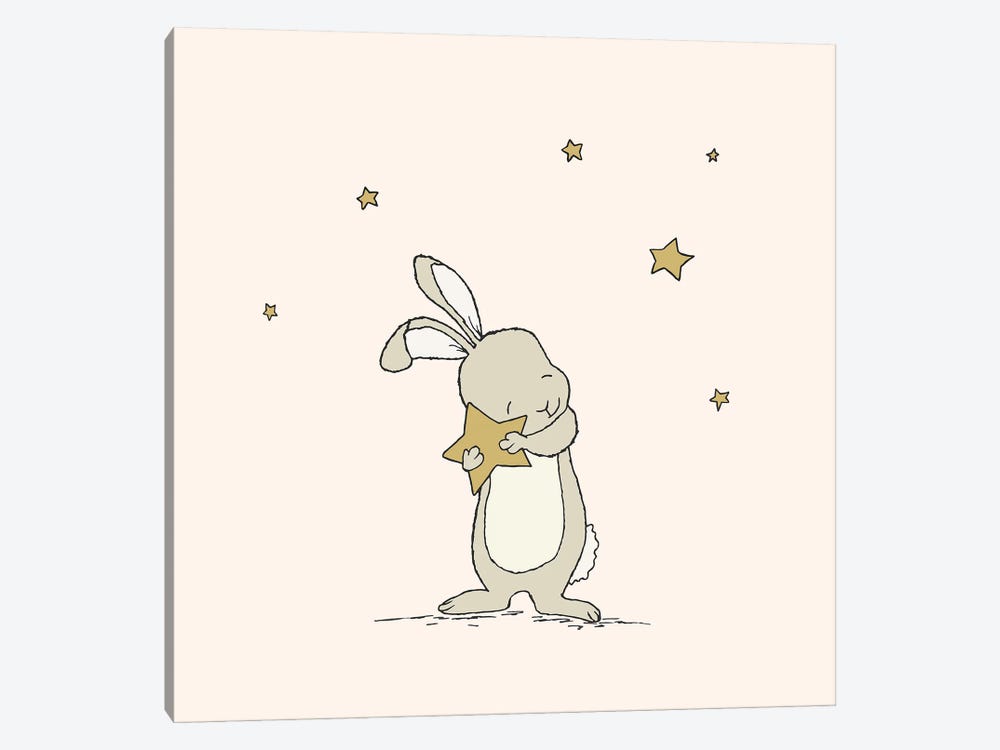 Bunny Holds A Star by Sweet Melody Designs 1-piece Canvas Print