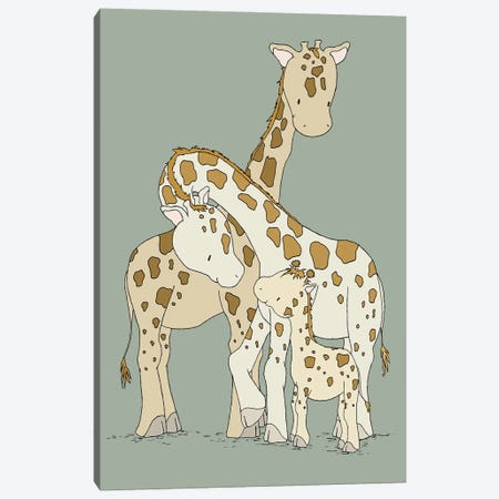 Giraffe Family Canvas Print #SWM20} by Sweet Melody Designs Canvas Art