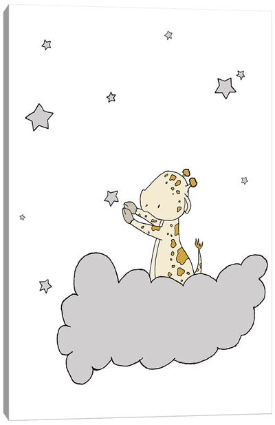 Giraffe Star Cloud Canvas Art Print - Sweet Melody Designs