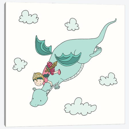 Girl And Dragon Fly Canvas Print #SWM26} by Sweet Melody Designs Canvas Print