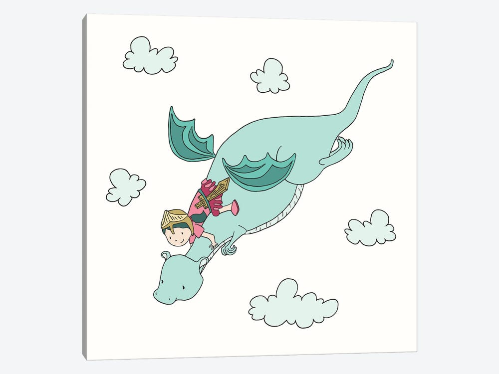 Girl And Dragon Fly by Sweet Melody Designs 1-piece Canvas Print