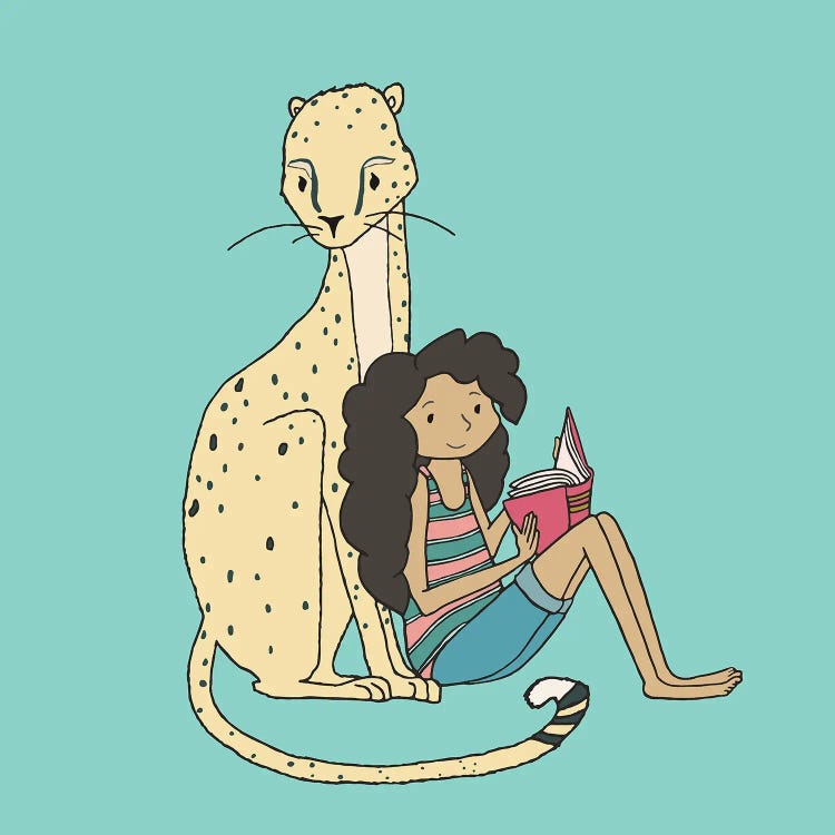 Girl Cheetah Reader