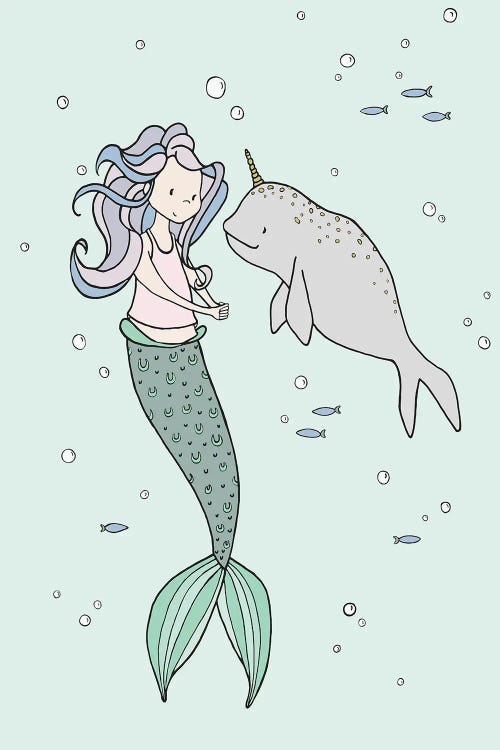 Mermaid And Narwhal Buddies