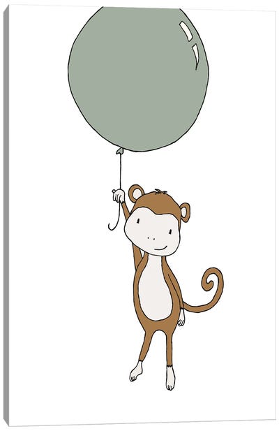 Monkey Balloon Canvas Art Print - Balloons