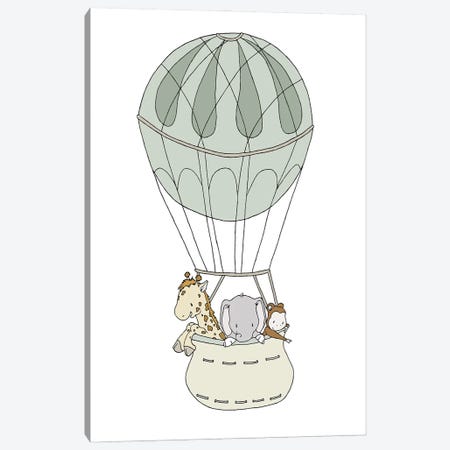 Safari Hot Air Balloon Canvas Print #SWM38} by Sweet Melody Designs Art Print