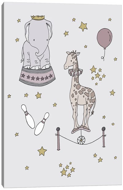 Circus Dreams Elephant Giraffe Canvas Art Print - Sweet Melody Designs