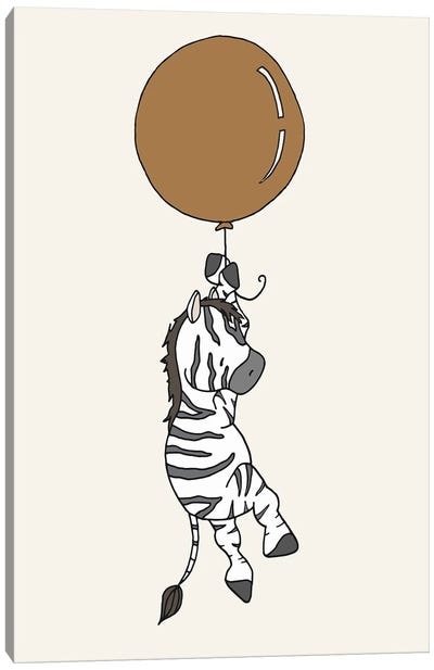 Zebra Balloon Canvas Art Print - Sweet Melody Designs