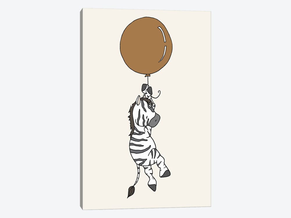 Zebra Balloon by Sweet Melody Designs 1-piece Art Print