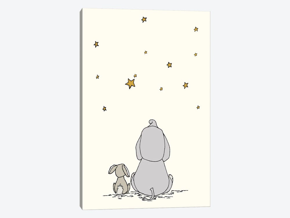 Elephant Bunny Make A Wish by Sweet Melody Designs 1-piece Canvas Art