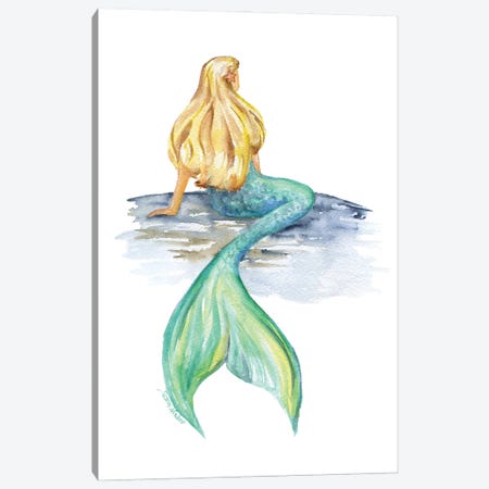 Blonde Mermaid Canvas Print #SWO101} by Susan Windsor Canvas Print