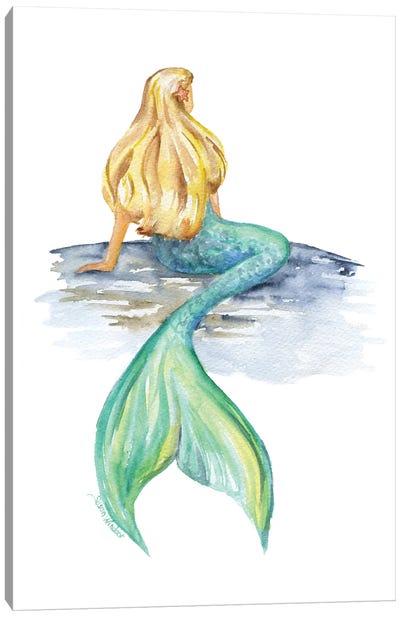 Blonde Mermaid Canvas Art Print - Susan Windsor